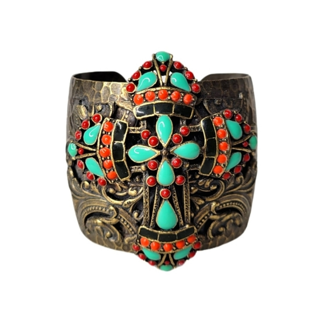 OLLIPOP HAMMERED CUFF ADJUSTABLE BRACELET